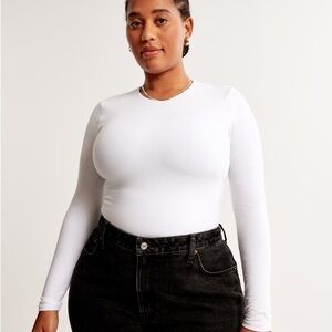 Abercrombie & Fitch White Long Sleeve Bodysuit